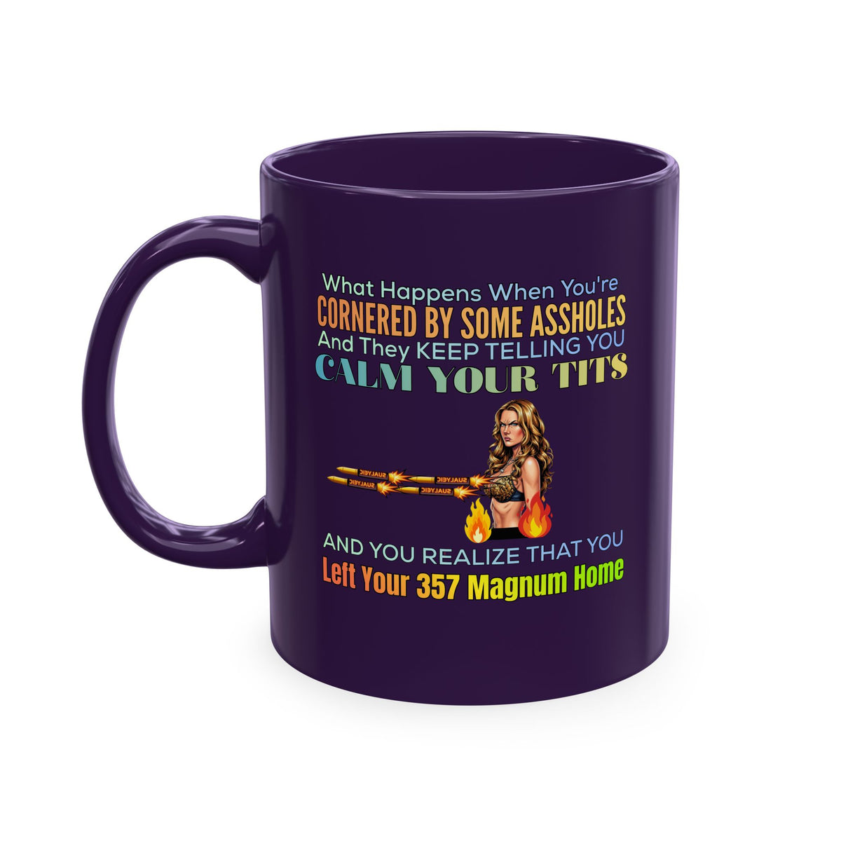 Ceramic Mug — Funny 'Protect Your 357 Magnum' Gun Lover Coffee Mug