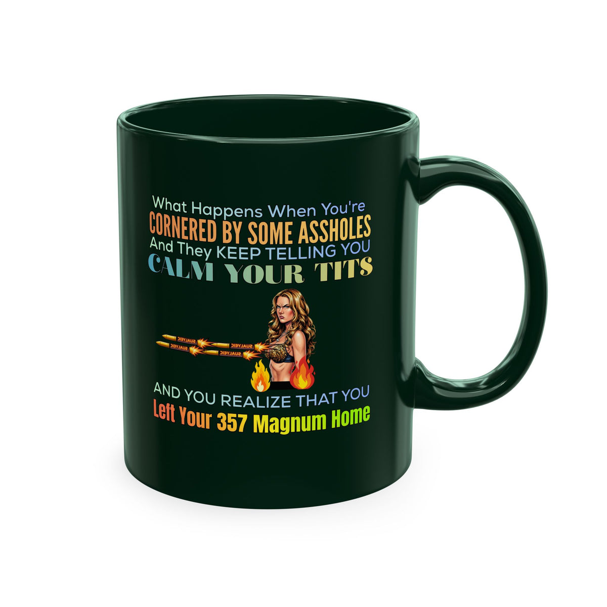 Ceramic Mug — Funny 'Protect Your 357 Magnum' Gun Lover Coffee Mug