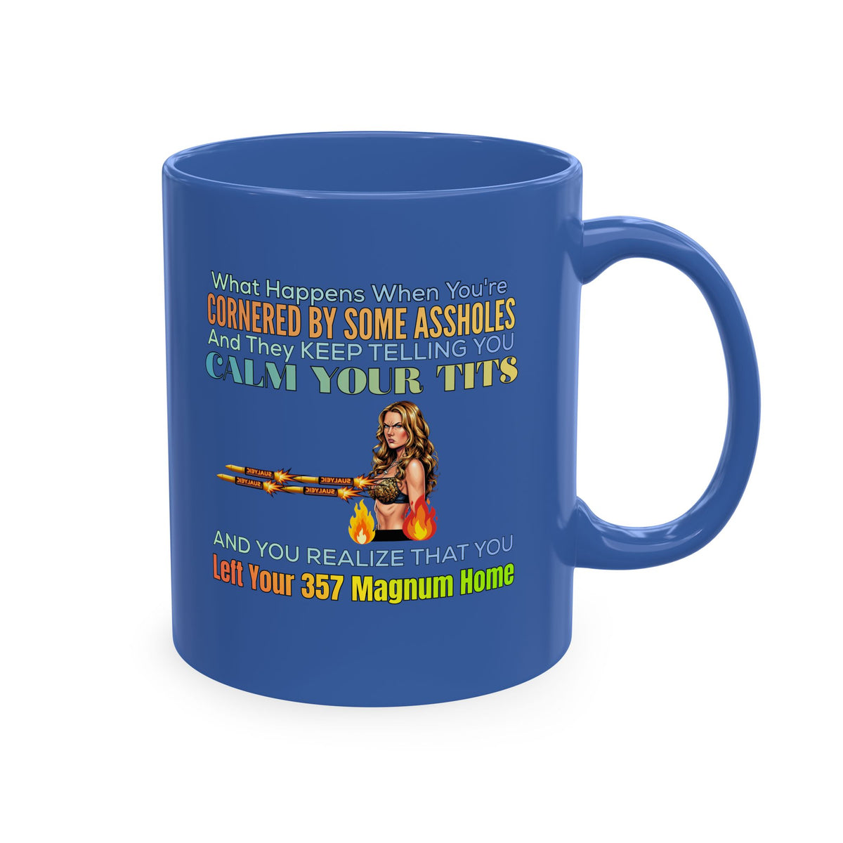 Ceramic Mug — Funny 'Protect Your 357 Magnum' Gun Lover Coffee Mug