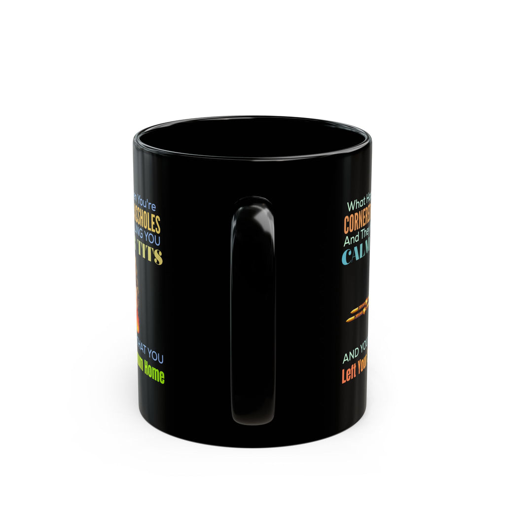 Black Mug — Funny 'Calm Your Tits' 357 Magnum Humor Coffee Cup