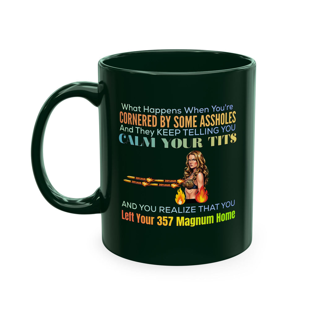 Ceramic Mug — Funny 'Protect Your 357 Magnum' Gun Lover Coffee Mug