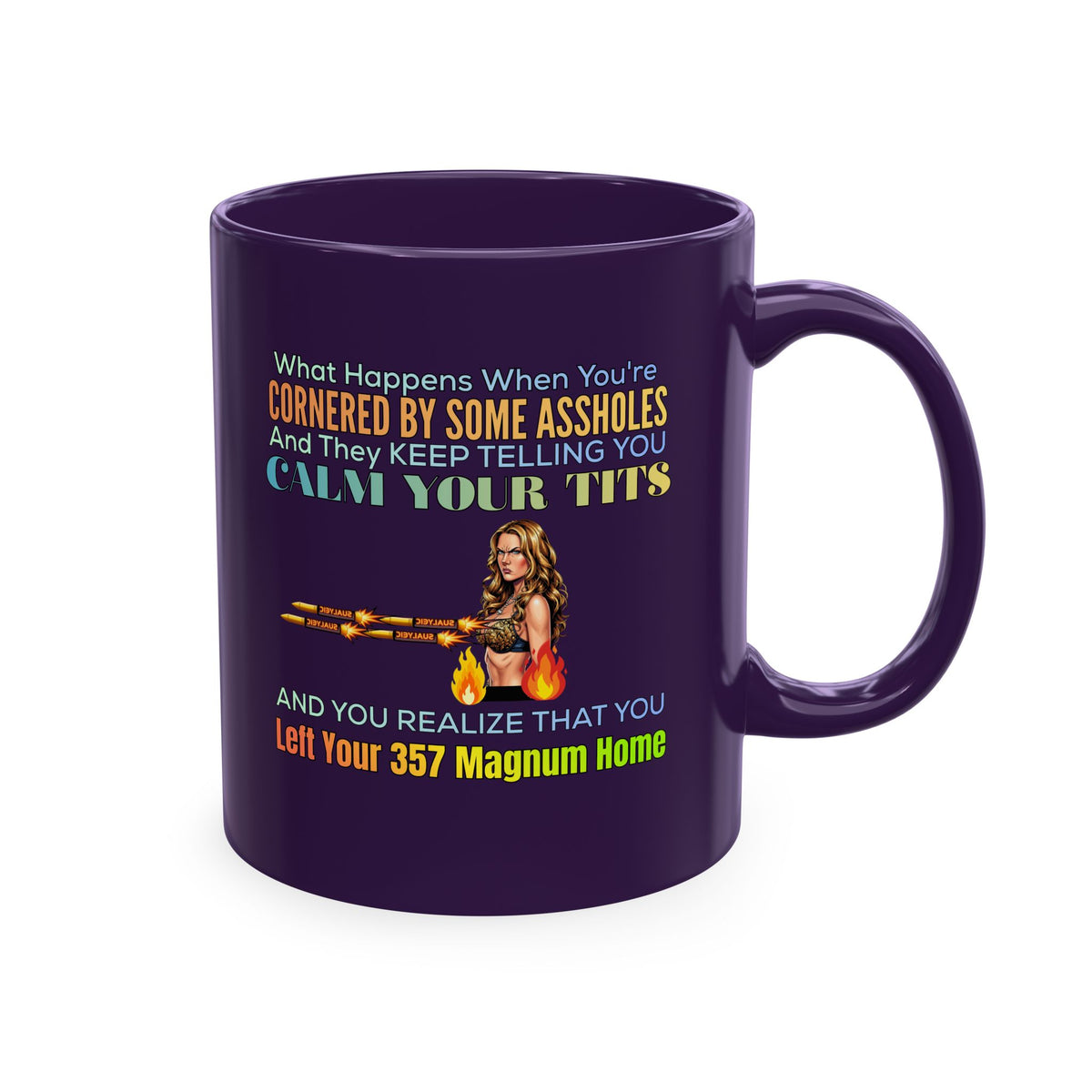 Ceramic Mug — Funny 'Protect Your 357 Magnum' Gun Lover Coffee Mug