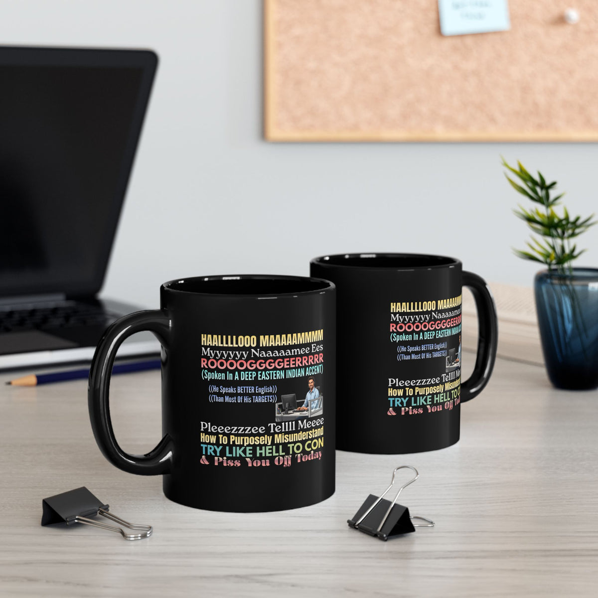 Funny Mispronounced Name Quote Design Novelty Coffee Mug, Colorful Sarcastic Customized Black Mug, The Snarky Customer, Funny Scammers, Snarky Workplace Gifts,Seething Scam Victims