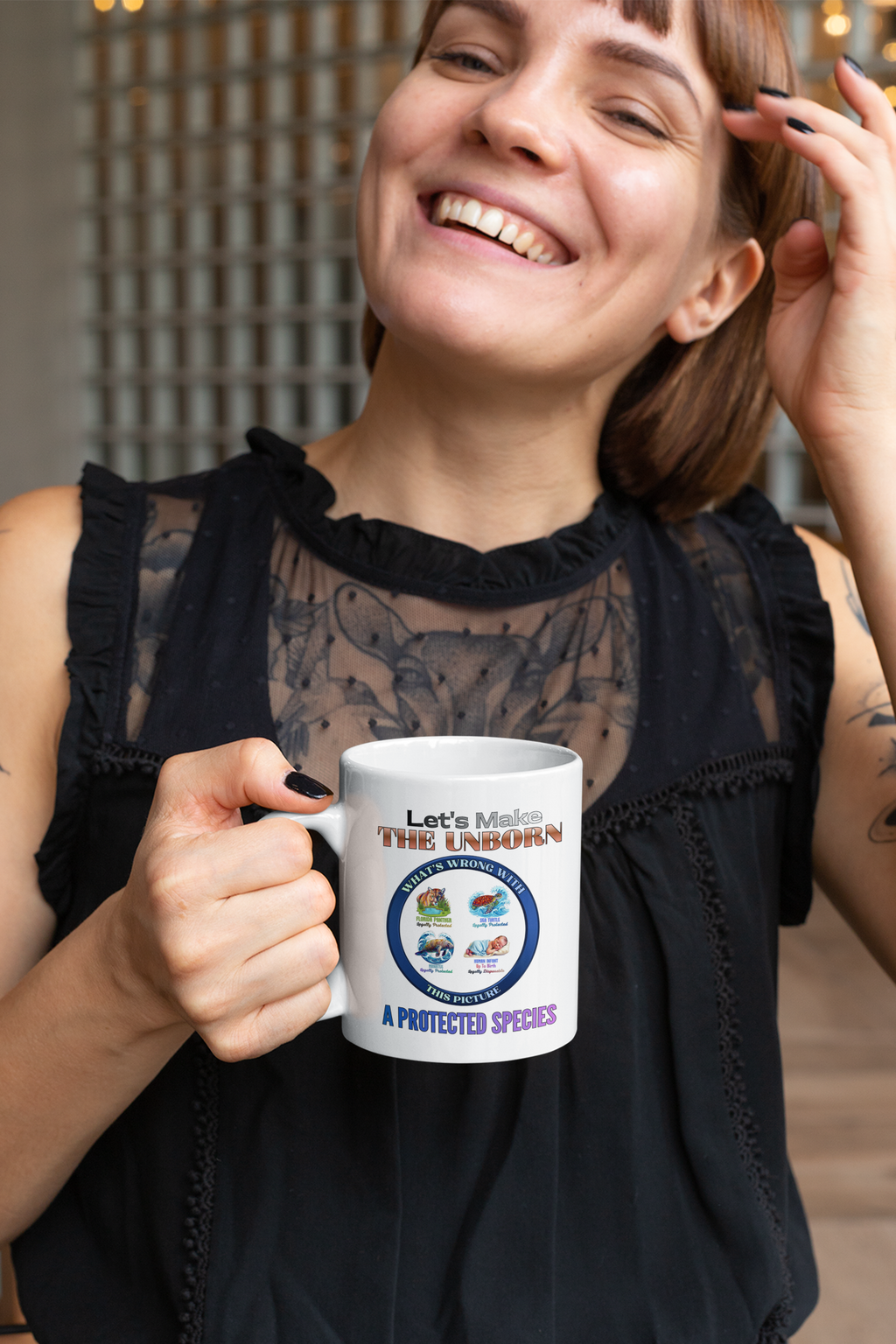 Ceramic Mug — "Let's Make the Unborn a Protected Species" Political Pro-Life Coffee Cup