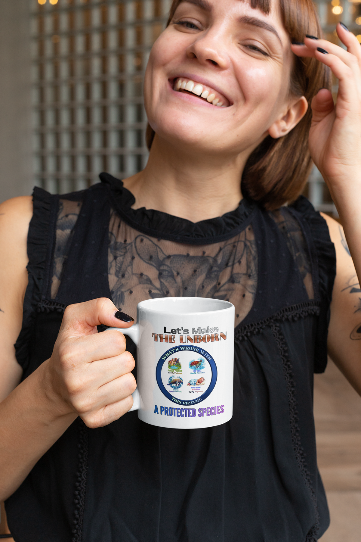 Ceramic Mug — "Let's Make the Unborn a Protected Species" Political Pro-Life Coffee Cup