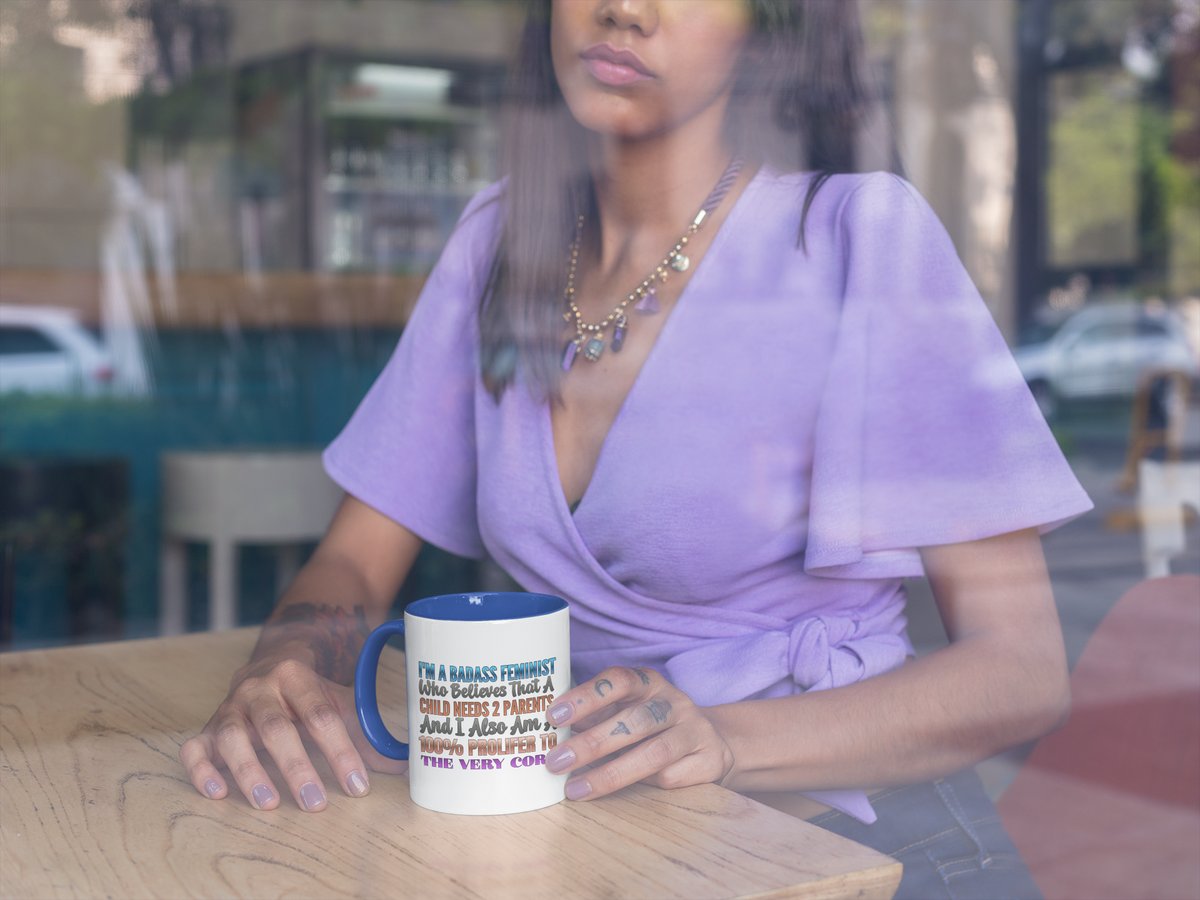 Accent Coffee Mug – "Badass Feminist" Bold Statement Coffee Mug (11/15oz)