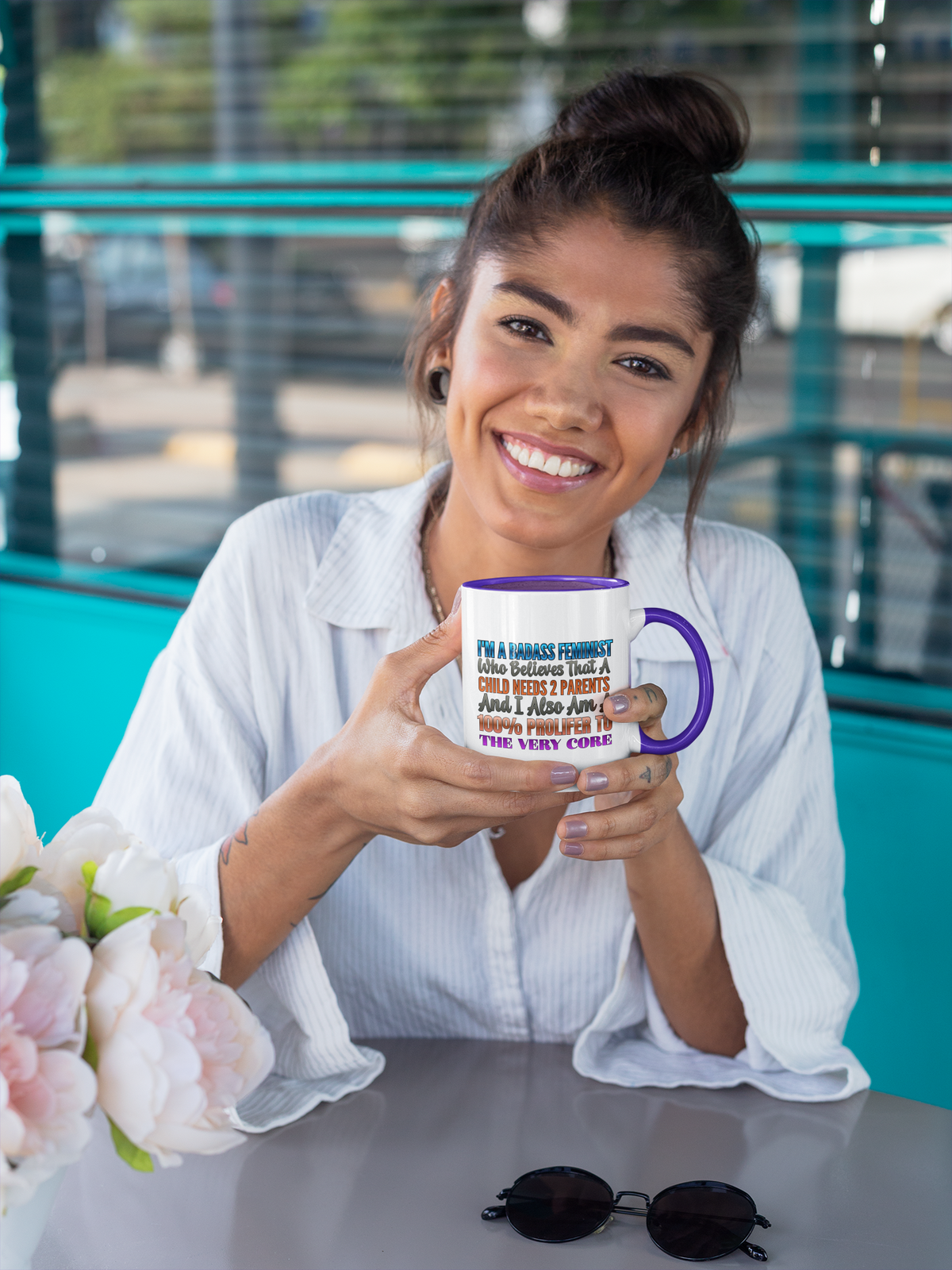 Accent Coffee Mug – "Badass Feminist" Bold Statement Coffee Mug (11/15oz)