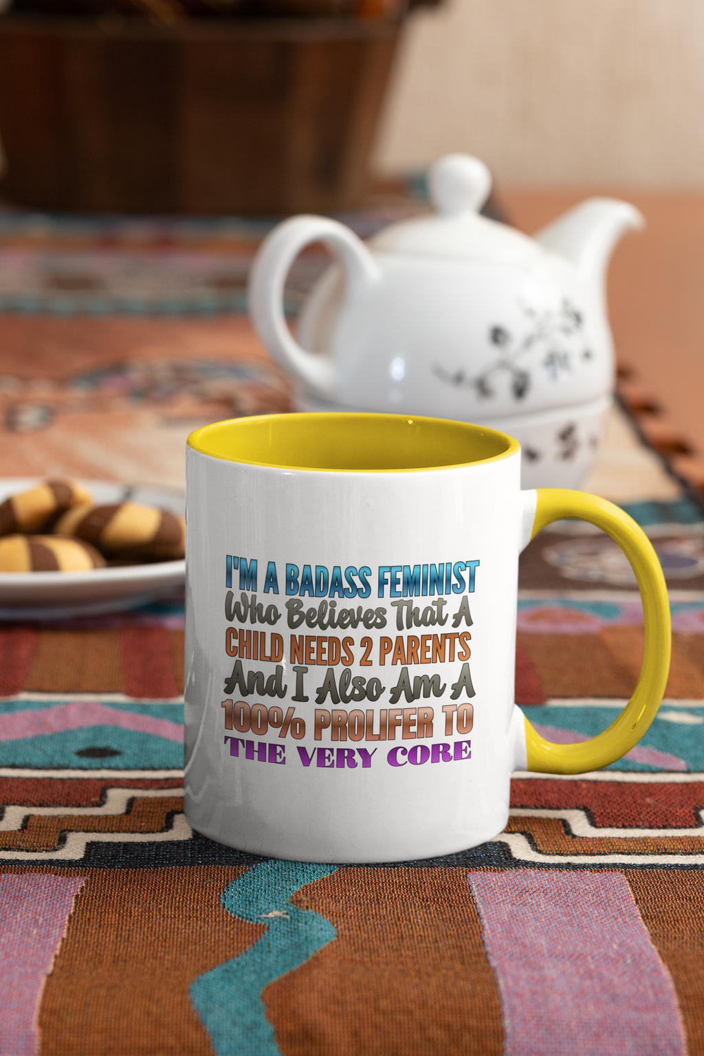 Accent Coffee Mug – "Badass Feminist" Bold Statement Coffee Mug (11/15oz)