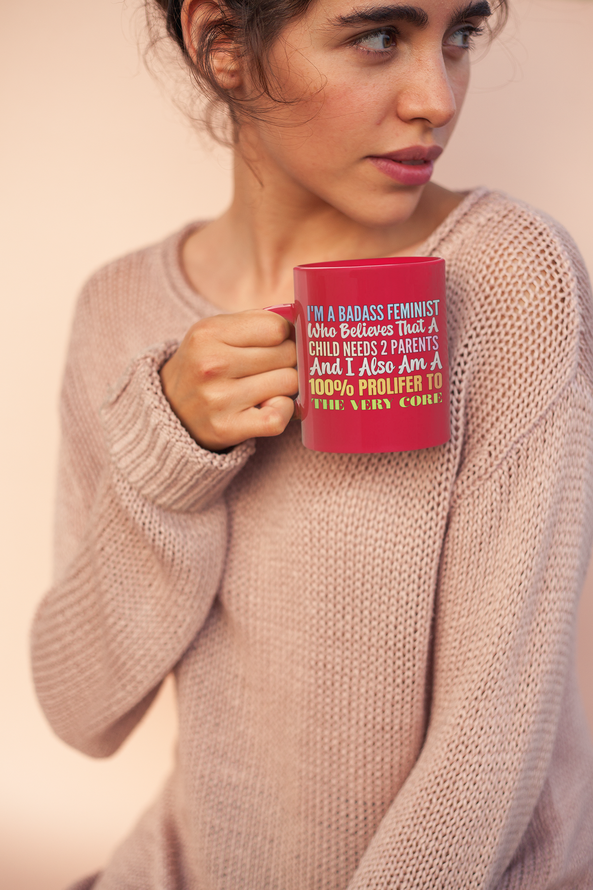 Feminist Parent Ceramic Mug – "Balanced Feminist" Colorful Quote Coffee Cup