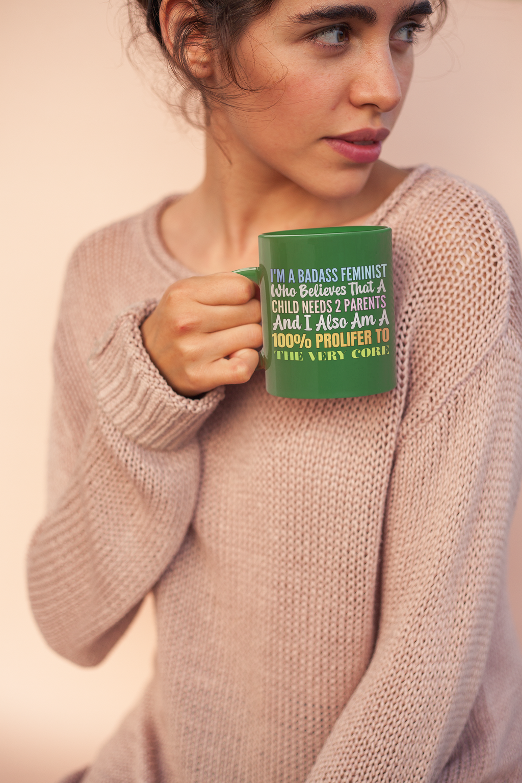 Feminist Parent Ceramic Mug – "Balanced Feminist" Colorful Quote Coffee Cup