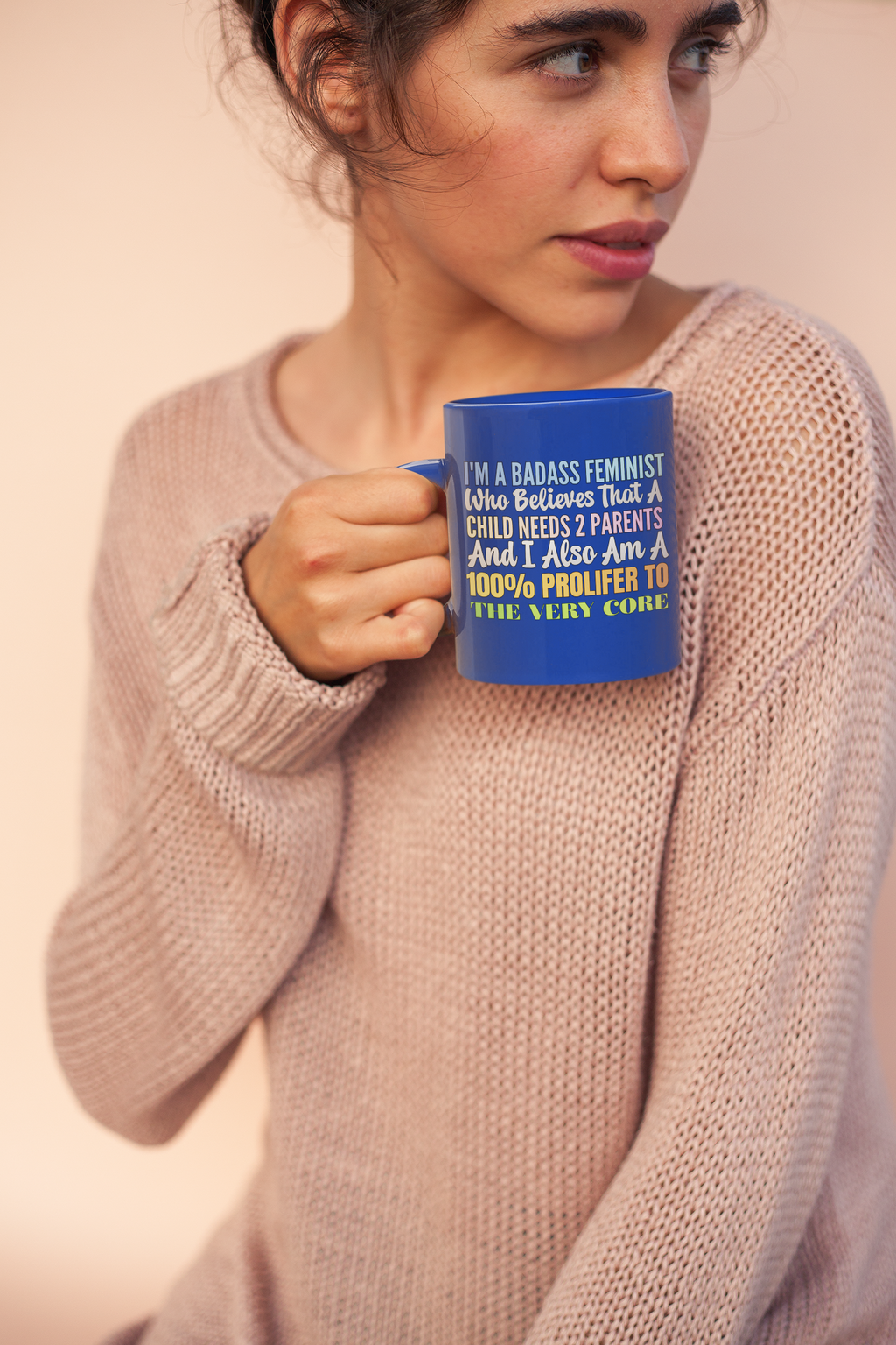Feminist Parent Ceramic Mug – "Balanced Feminist" Colorful Quote Coffee Cup