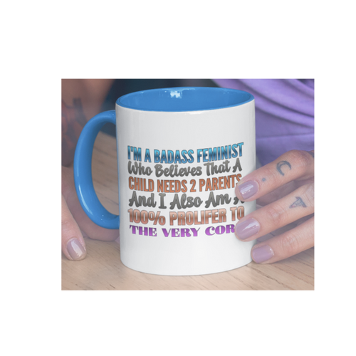Accent Coffee Mug – "Badass Feminist" Bold Statement Coffee Mug (11/15oz)