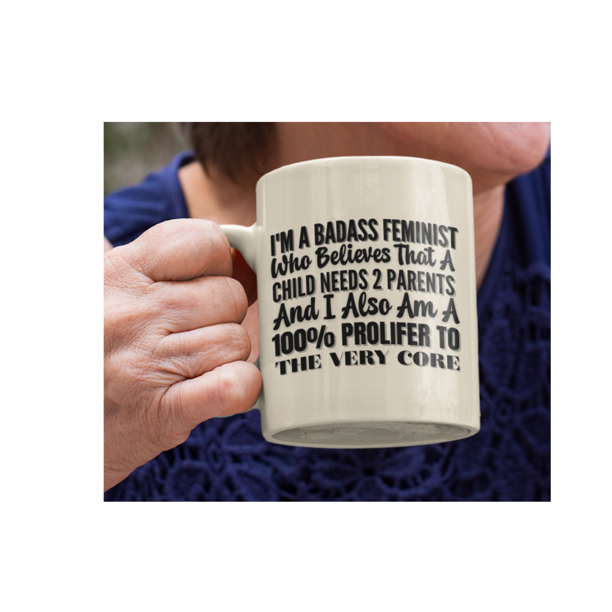 Traditional Ceramic Mug — "I’m a Badass Feminist" Pro-Parenting Statement Mug