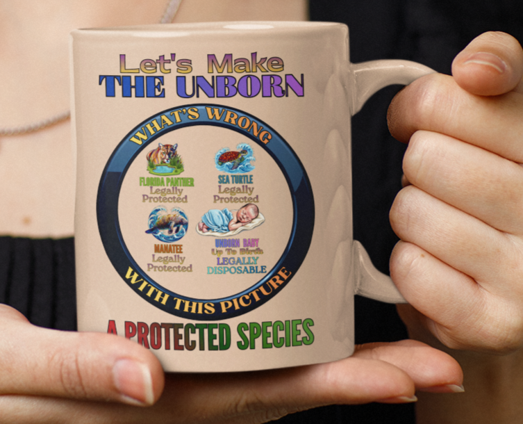Endangered Species Ceramic Mug — "Let's Make The World" Conservation Wildlife Coffee Cup