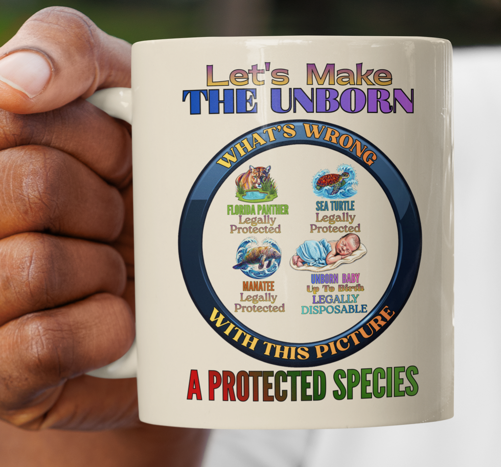 Endangered Species Ceramic Mug — "Let's Make The World" Conservation Wildlife Coffee Cup