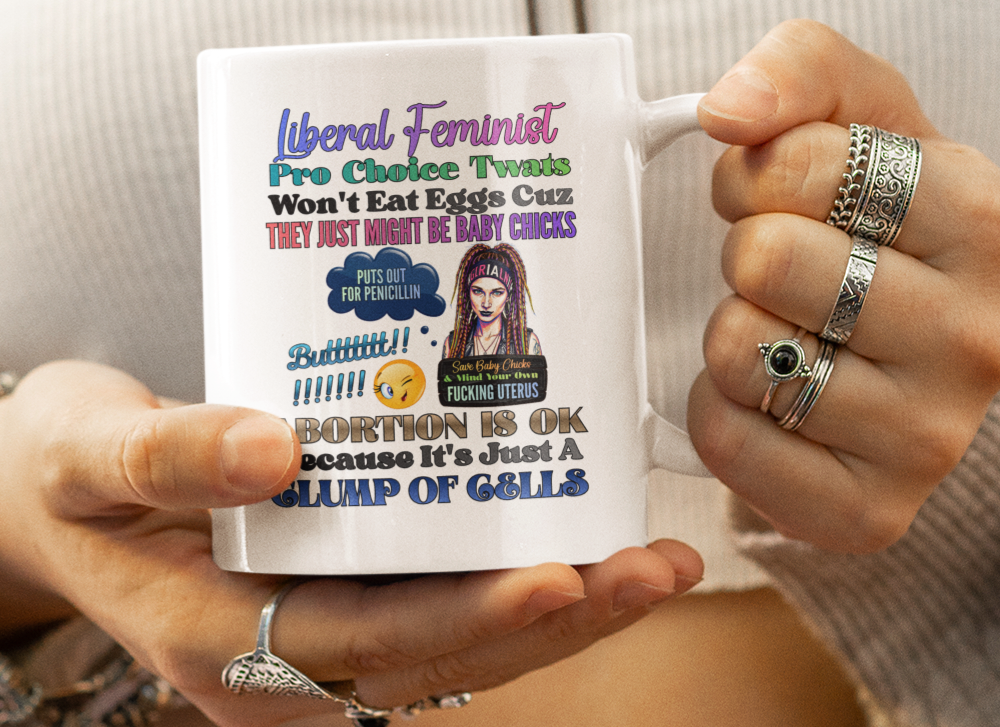 Ceramic Mug — Colorful 'Liberal Feminist' Quote Graphic