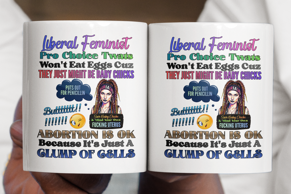 Ceramic Mug — Colorful 'Liberal Feminist' Quote Graphic