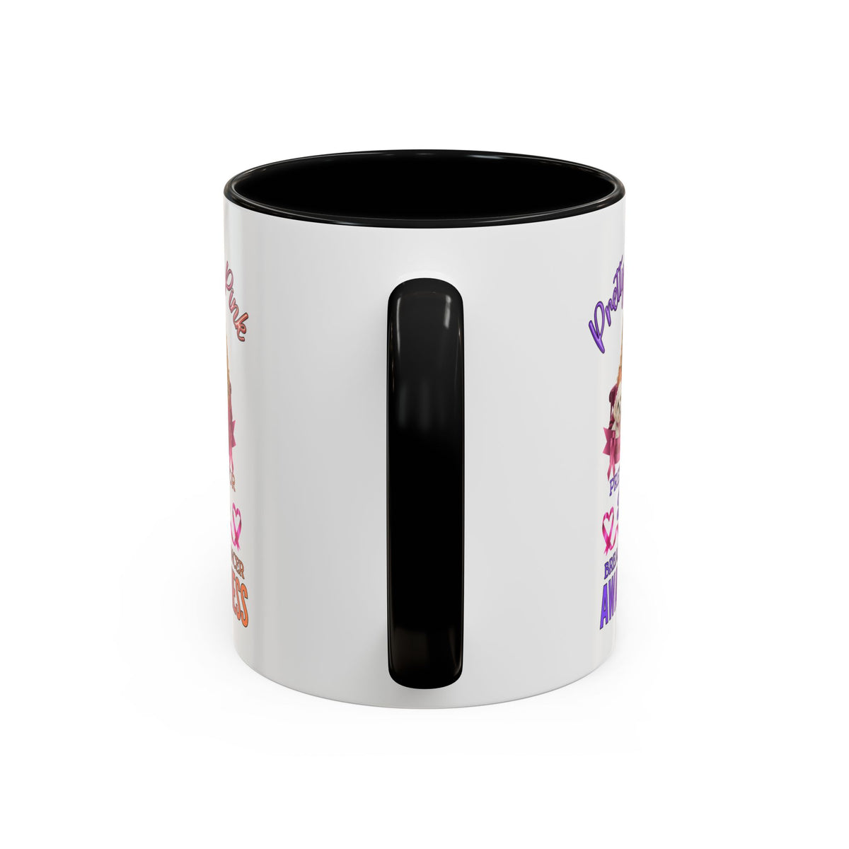 Breast Cancer Awareness Accent Coffee Mug — "Pretty in Pink" Supportive Gift, Pink Is For Girls, Breast Cancer Awareness Gifts, Gifts For Those Who Fight Breast Cancer, In The Pink, Gift For Friend With Breast Cancer,Coffee Mug For Mom