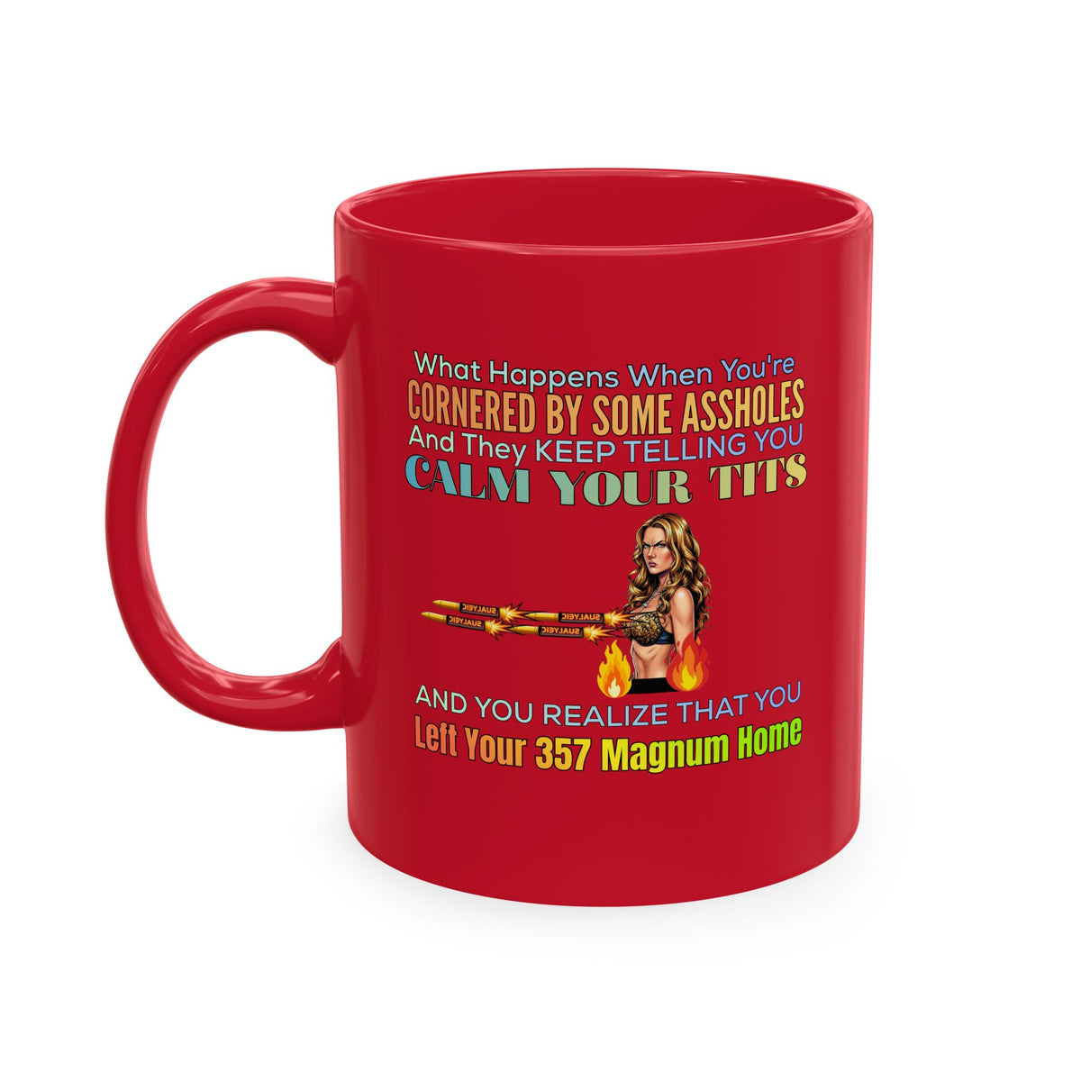 Ceramic Mug — Funny 'Protect Your 357 Magnum' Gun Lover Coffee Mug