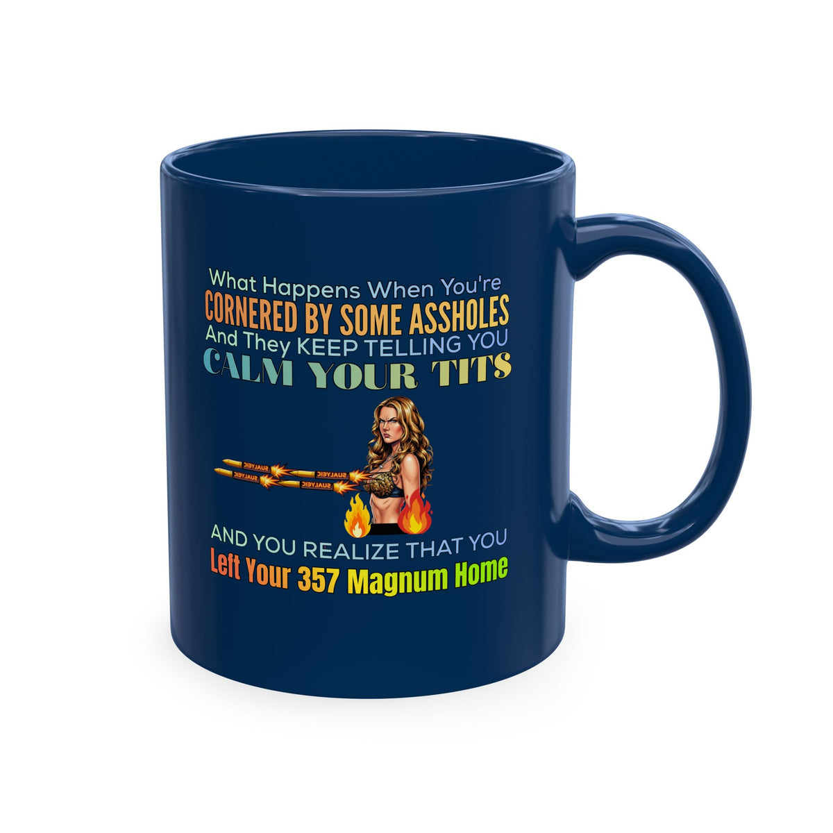 Ceramic Mug — Funny 'Protect Your 357 Magnum' Gun Lover Coffee Mug
