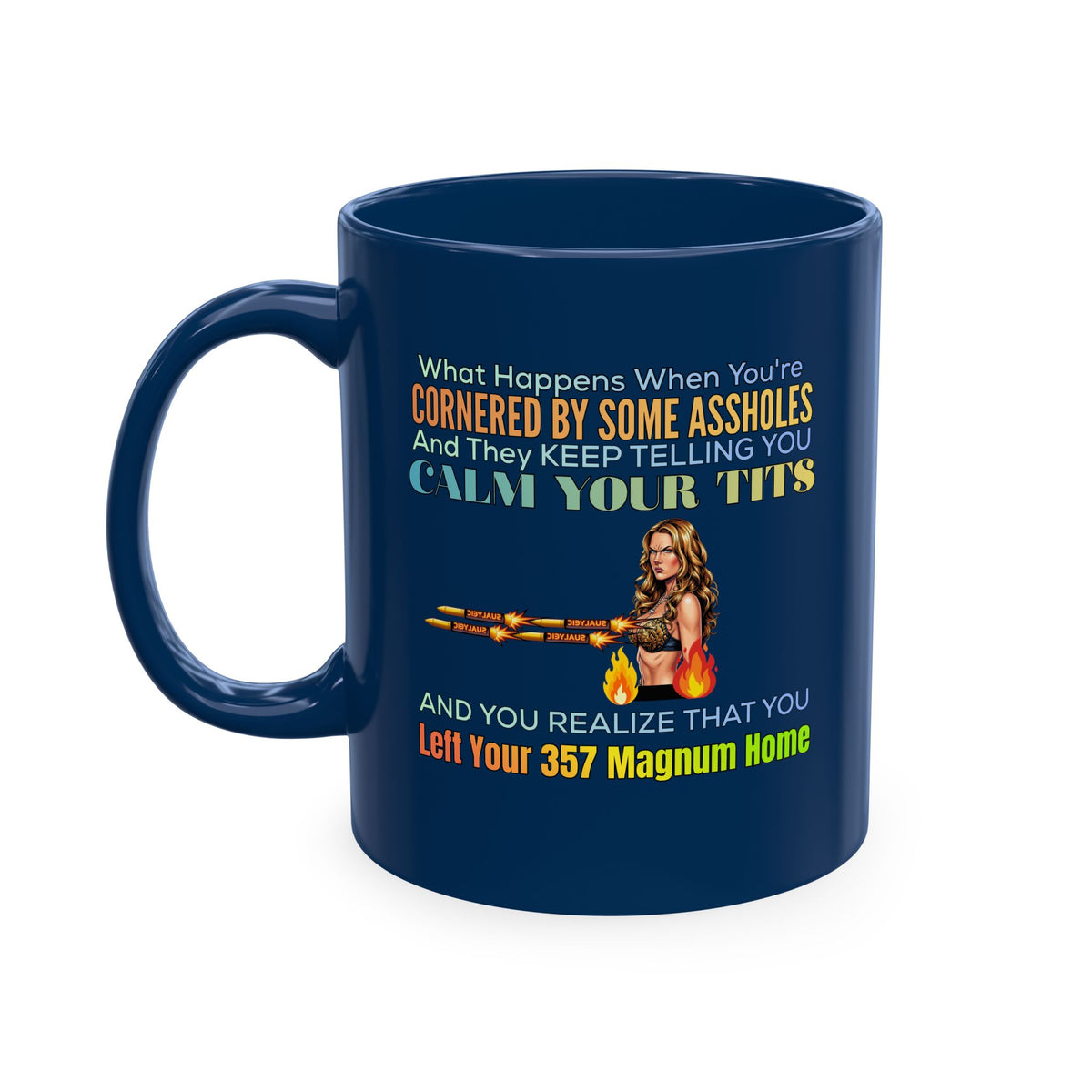 Ceramic Mug — Funny 'Protect Your 357 Magnum' Gun Lover Coffee Mug