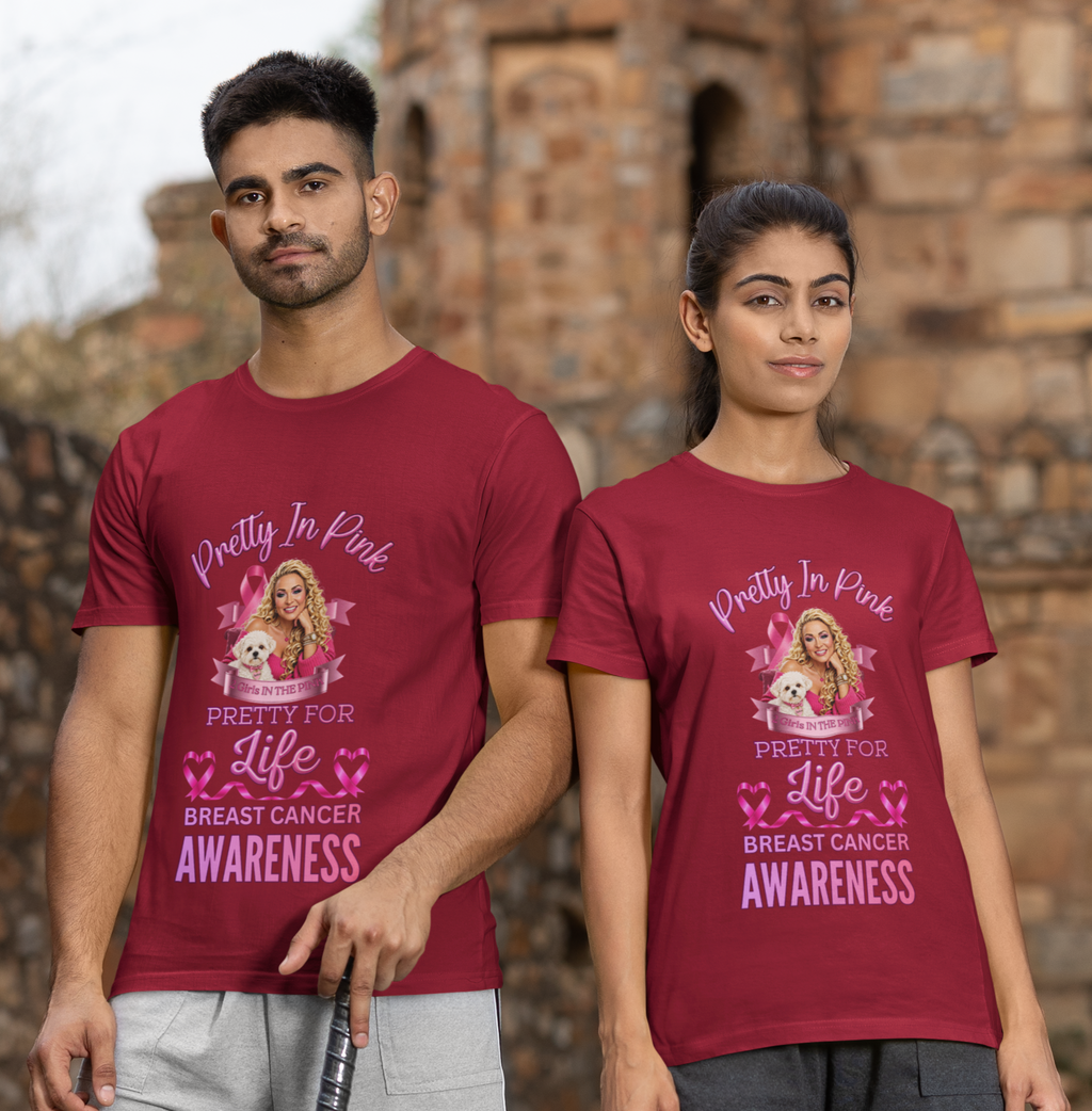 Breast Cancer Awareness T-Shirt — "Pretty in Pink, Pretty for Life" Support Tee